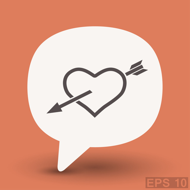 Pictograph of heart with arrow concept icon - ベクター画像