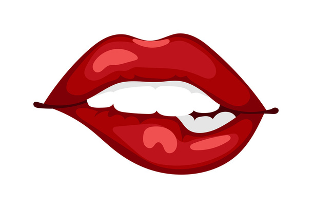 Female lips isolated vector illustration. - Vector, Image