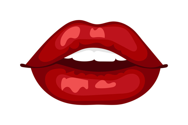 Vrouwelijke lippen geïsoleerd vector illustratie. - Vector, afbeelding