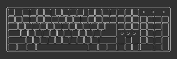 黒のラップトップ コンピューターのキーボード - ベクター画像