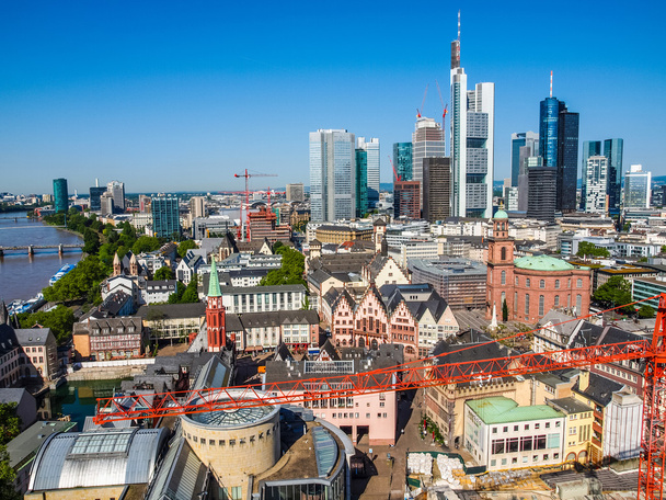 Letecký pohled na Frankfurt HDR - Fotografie, Obrázek