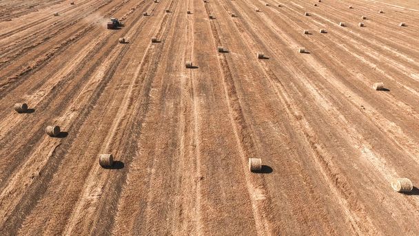 トラクター農業分野における藁のベーラー - 写真・画像
