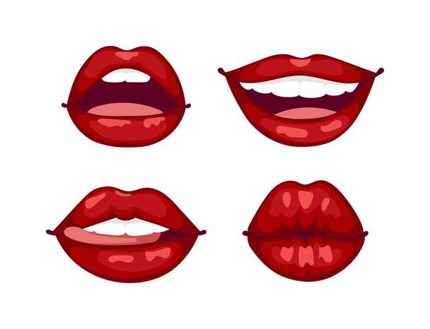 女性の唇の分離 - ベクター画像