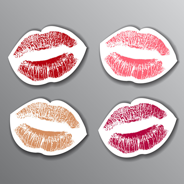 Stickers lèvres rouges mis. élément de conception. illustration vectorielle
 - Vecteur, image