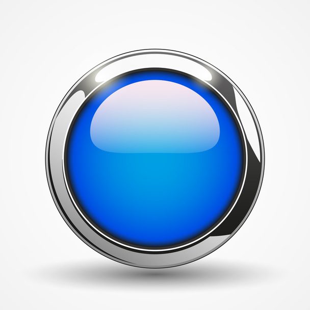 Blue brilliant round web button - Vector, Image