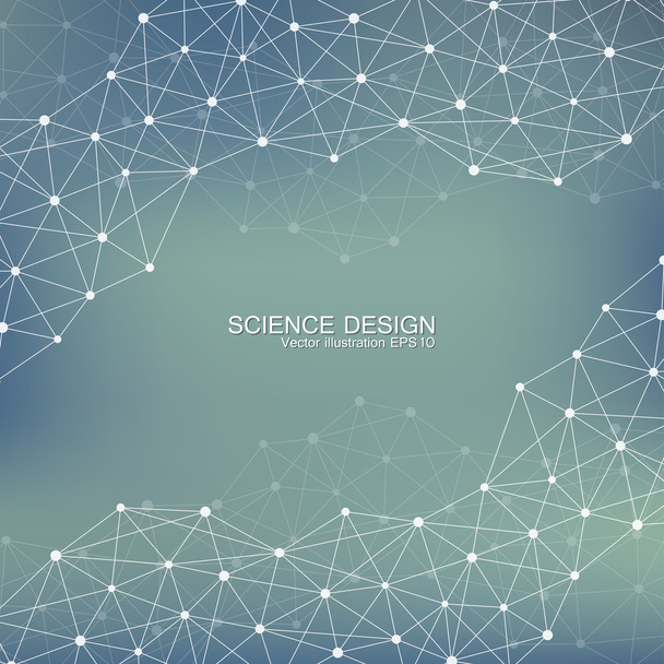 構造分子 Dna とニューロン。抽象的な背景。医学、科学、技術。あなたのデザインのベクトル図 - ベクター画像