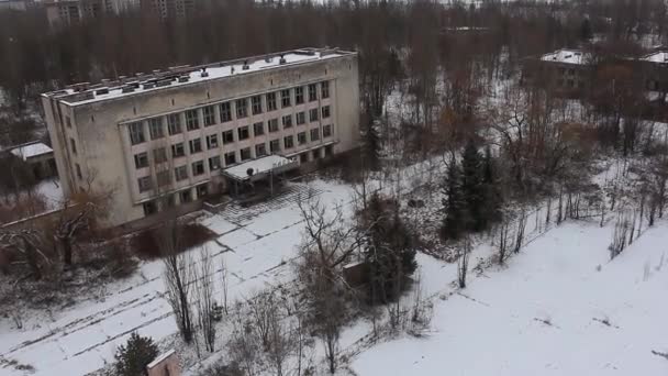 Chernobyl. Pripyat. aerial view. winter - Кадры, видео