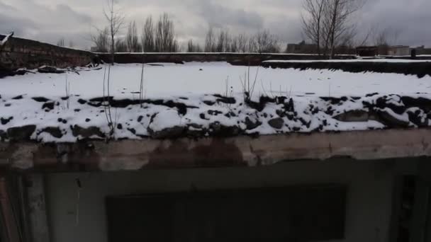 Pripyat. Ulitsa Druzhby narodov. School 1. copter. winter - Footage, Video