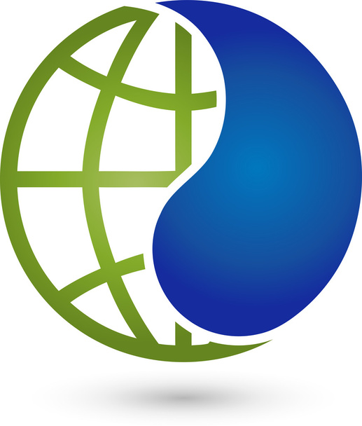 Erde'yi und Wassertropfen Logo, Tropfen, Weltkugel, vektör - Vektör, Görsel
