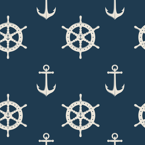 Nautical Seamless Pattern - Vetor, Imagem
