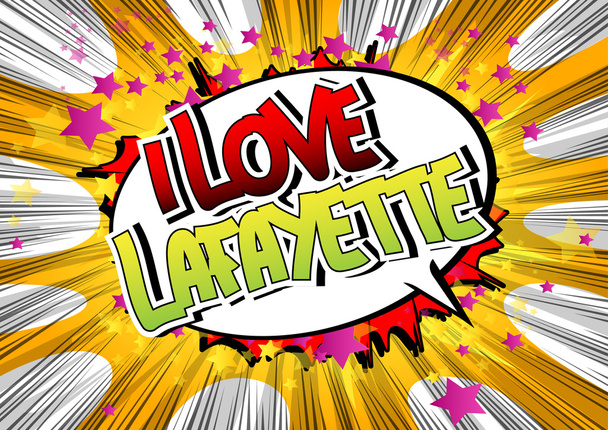 Rakastan Lafayette - Sarjakuva tyyli sana
. - Vektori, kuva