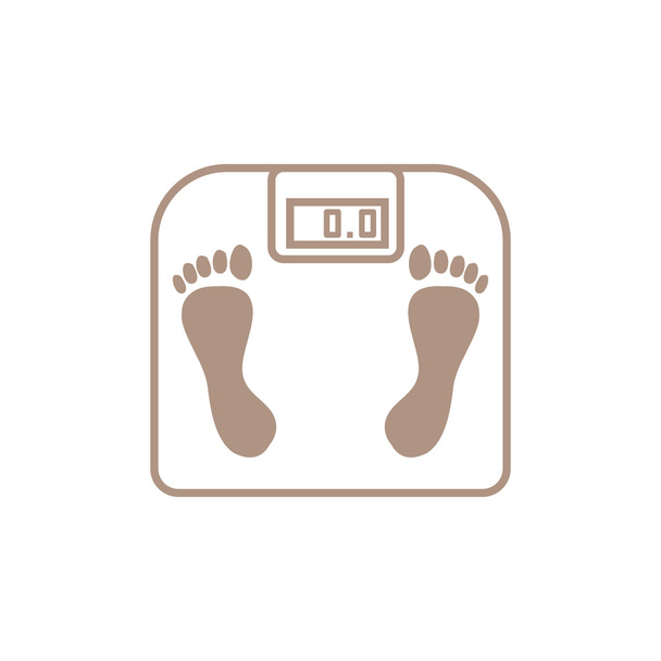 Stylized icon of the with bathroom scales  - Vecteur, image