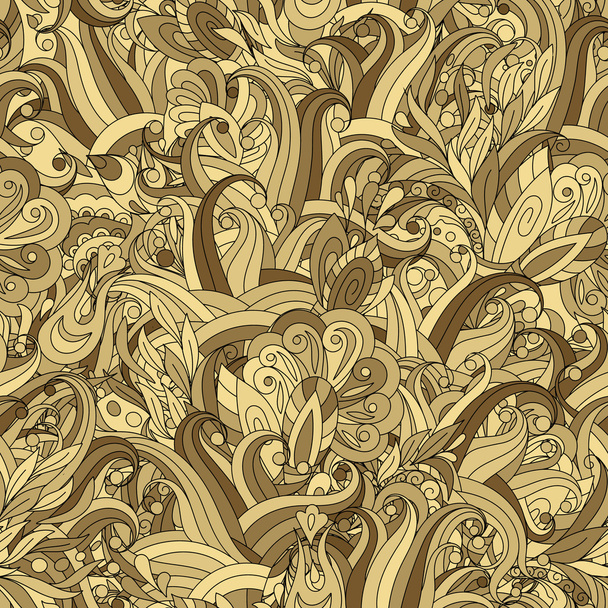 Ornamental colored seamless floral pattern with doodle flowers. Vector - Vektor, obrázek
