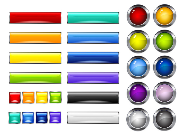 Colorful shiny buttons - Vector, Image