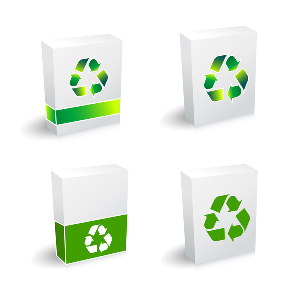 κουτιά ανακύκλωσης - Διάνυσμα, εικόνα