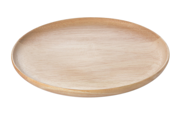 wooden plate isolated on white background - Photo, Image