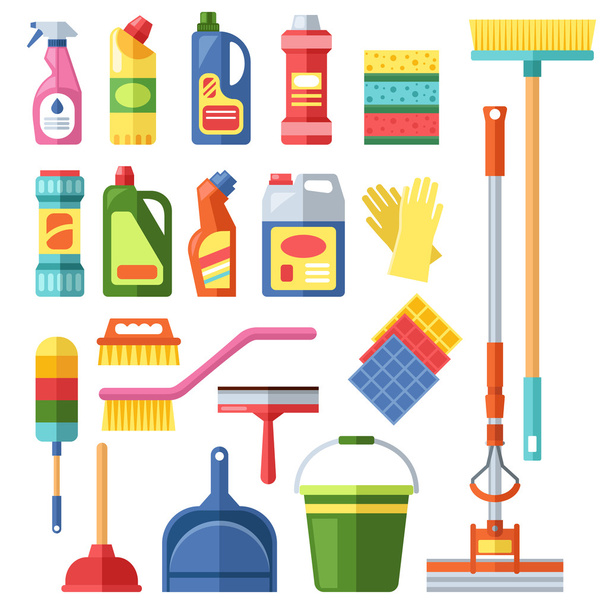 House cleaning tools vector - Vector, Image