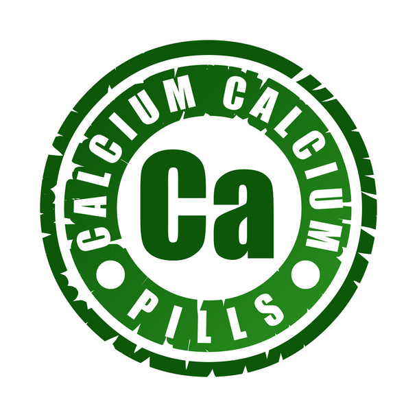 Gummistempel mit Mineral ca (Kalzium)) - Vektor, Bild