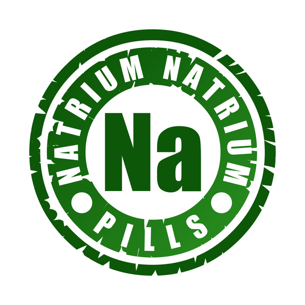 Sello de goma con mineral Na (natrio
) - Vector, imagen