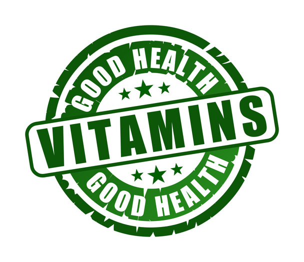Каучуковая марка с витаминами
 - Вектор,изображение