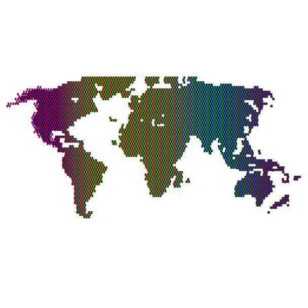 Vektor félárnyék világtérkép. A kontinensen a design. - Vektor, kép