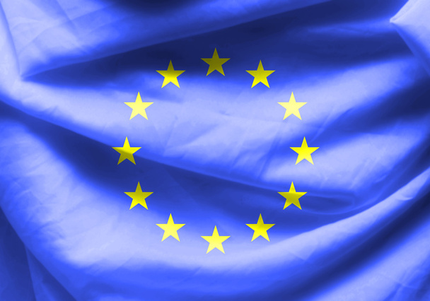Avrupa bayrak kumaş arka plan - Fotoğraf, Görsel