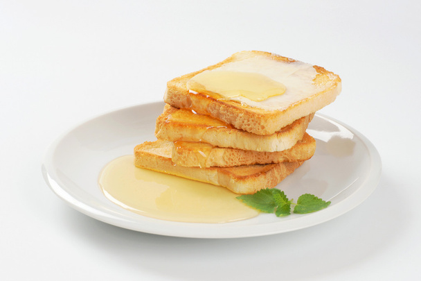toast with butter and honey - Zdjęcie, obraz
