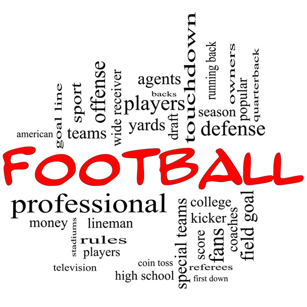 Football Word Cloud Concept in red caps - Photo, Image