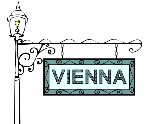 Vienna retro vintage lamppost pointer. - Vektor, kép