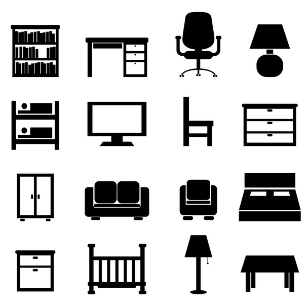 мебель для дома и офиса - Вектор,изображение