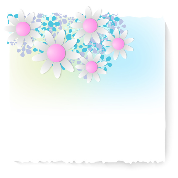 Slip of paper and different flowers - Vector, afbeelding