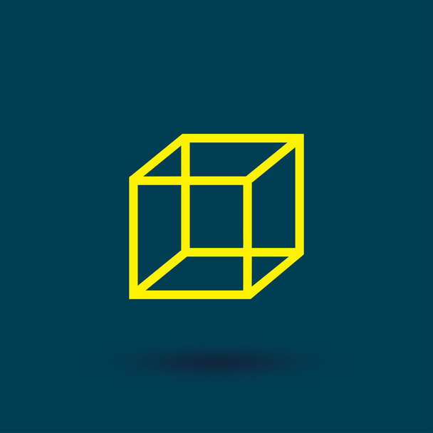 cube vector web icon - Vector, Image