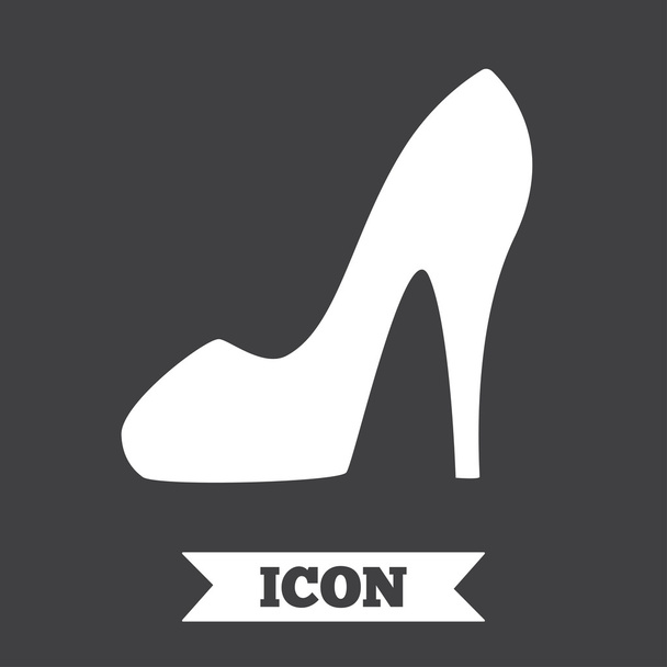Women's shoe sign icon.   - Вектор,изображение