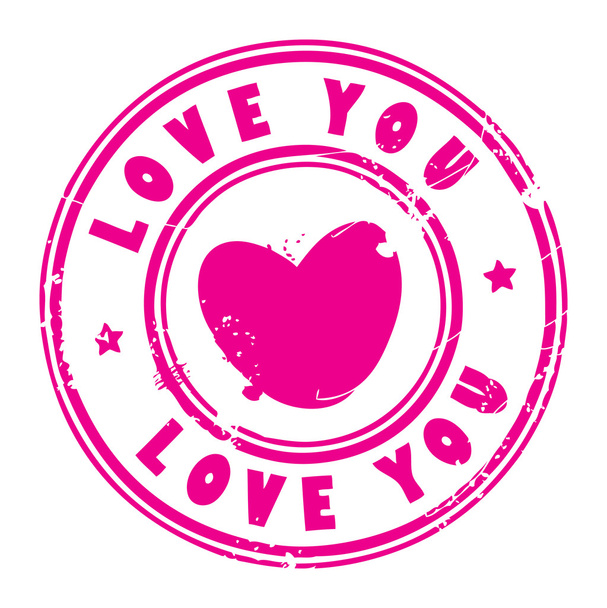 Love you stamp - Vector, afbeelding