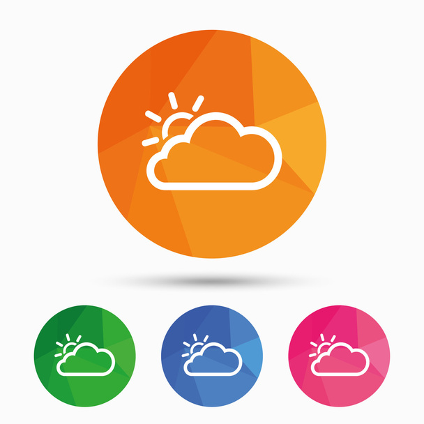 Cloud and sun sign icon.   - Vecteur, image