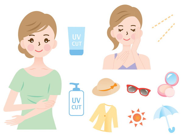 Protección UV mujer
 - Vector, imagen