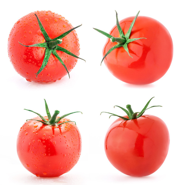 Collecte de tomates avec gouttes d'eau
 - Photo, image