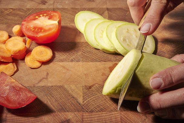 Cut zucchini on a board - Photo, Image