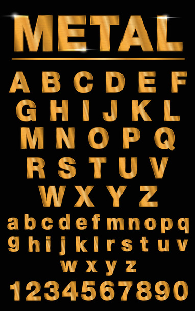 Χρυσή μεταλλική λαμπερά γράμματα απομονωθεί - Διάνυσμα, εικόνα