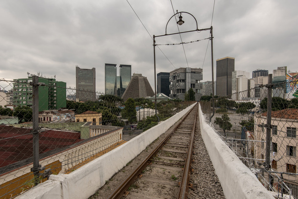 Ferrocarriles de tranvía bonde icónicos de Río
 - Foto, Imagen