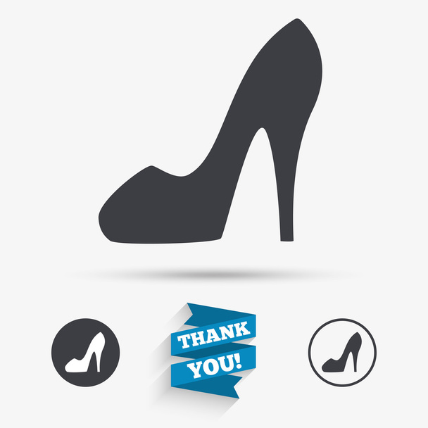 Women's shoe sign icon.  - Vector, Image