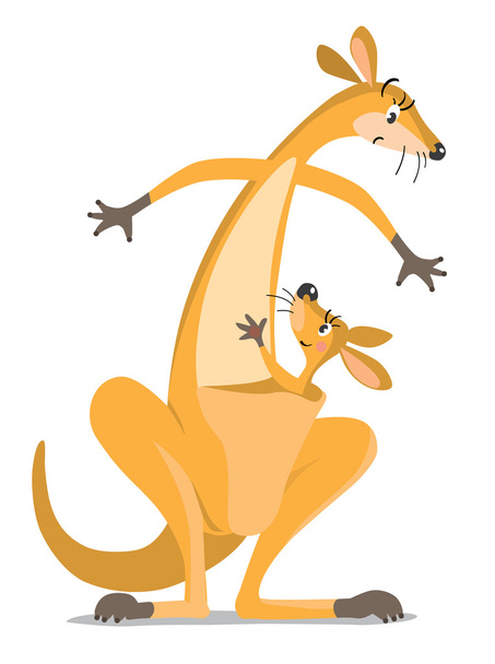 Два смешных кенгуру
 - Вектор,изображение