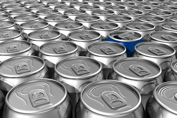 Blue soda can standing out - Zdjęcie, obraz
