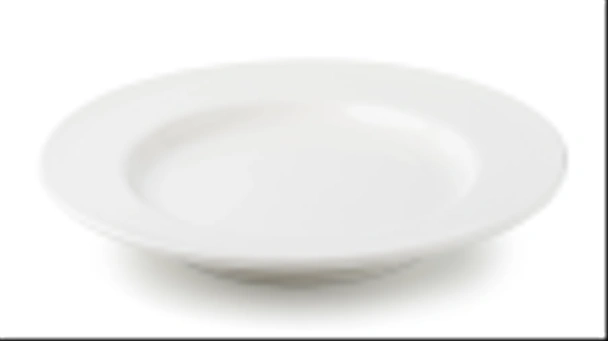 Біла тарілка на білому тлі
 - Фото, зображення