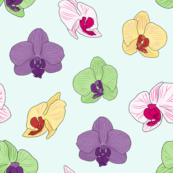 nahtloser Orchideenhintergrund - Vektor, Bild