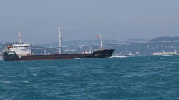 Floating ship. Bosphorus. - Footage, Video
