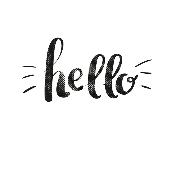 Hello calligraphic lettering with outline hand drawn, Illustration EPS10 great for any use. - Vektor, obrázek