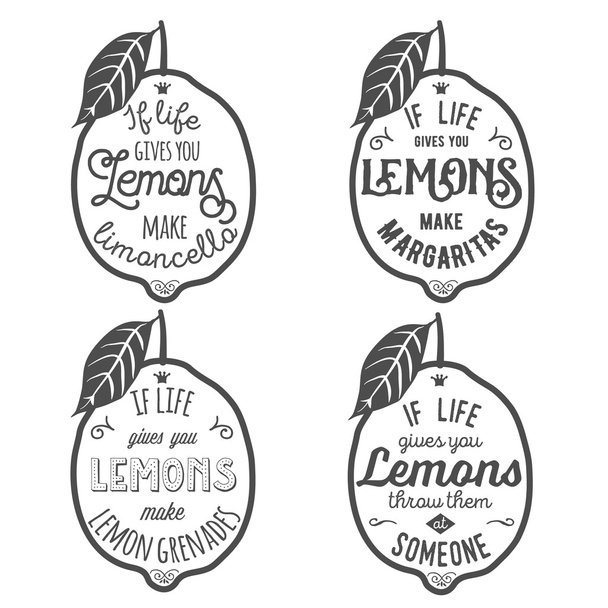 Motivatie citaat over citroenen - Vector, afbeelding