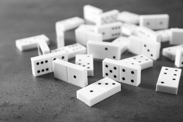 Heap of white dominoes - Fotoğraf, Görsel