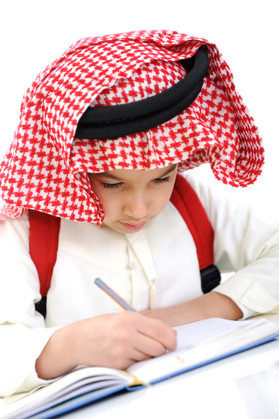 παιδί με keffiyeh στο σχολείο τάξη - Φωτογραφία, εικόνα